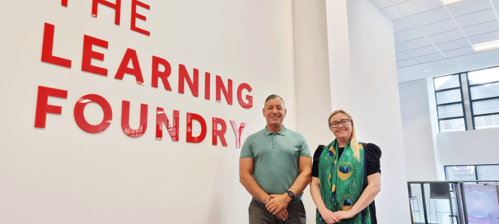 Pictured, Jo Abraham from the Learning Foundry and John Burton from Inside Connections